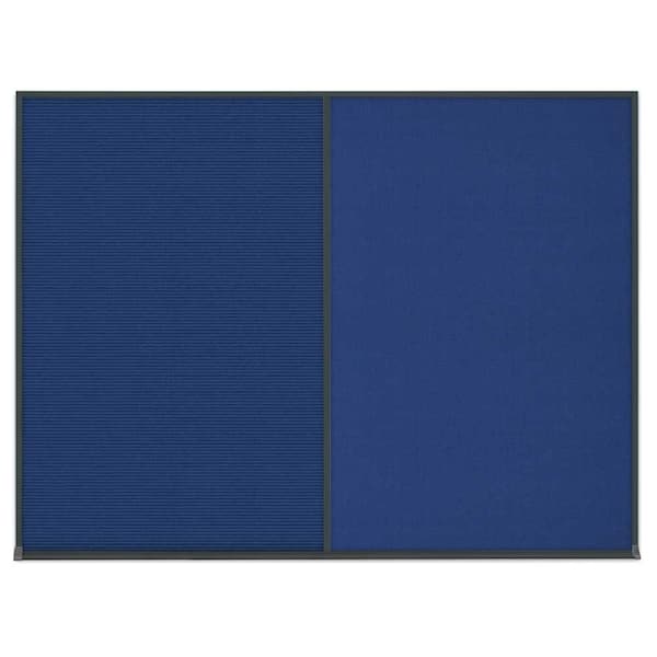 United Visual Products Triple Door Radius Plus Corkboard, 96" x UV8006PLUS-SATIN-CLOUD - main